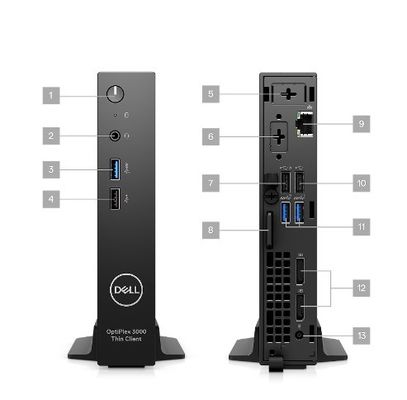 Gráficos UHD Wyse 5070 Mini PC Cloud Desktop Dell Thin Client com 4 GB de RAM e 16 GB de SSD
