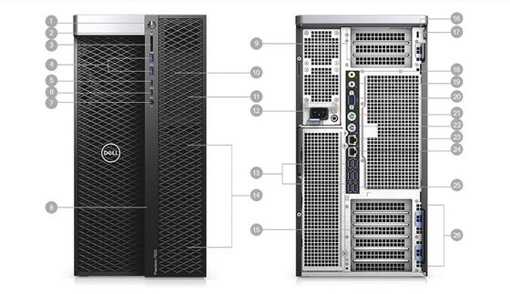 DELL T7920 Precision Tower Workstation Xeon Gold 5122 3.6GHz Estação de trabalho profissional