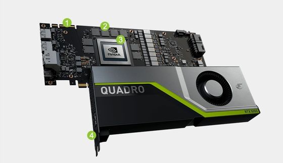 1830MHZ Core Clock nVIDIA QUADRO RTX 5000 16G Cartão de vídeo para aplicações profissionais